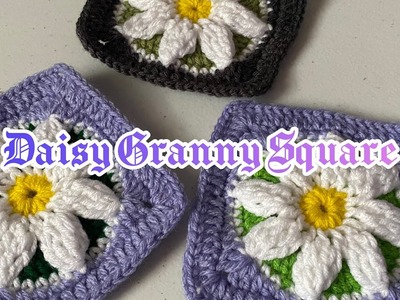 3-D Crochet Daisy Granny Square Tutorial