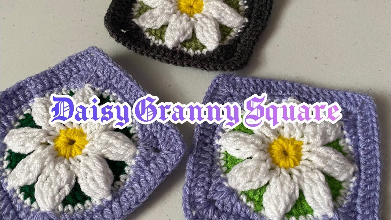 3-D Crochet Daisy Granny Square Tutorial