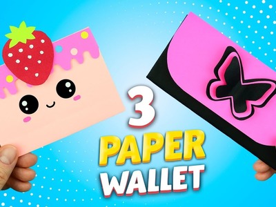 3 DIY Paper wallet craft | How to make paper wallet | Tutorial