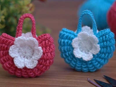 Beautiful????Crochet mini purse.tığ mini çanta #knitting #crochet mini handbag.@saritascreation