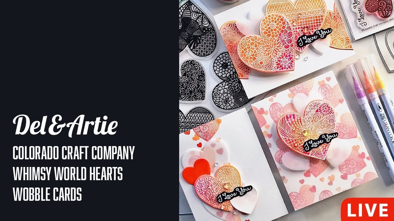 Colorado Craft Company Coloring Hearts Wobble Cards