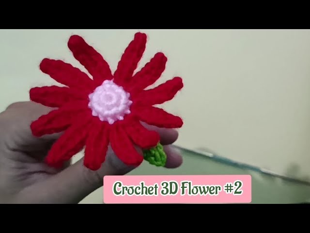 Crochet Simple 3D Flower #2 (Merajut Bunga 3D Sederhana)