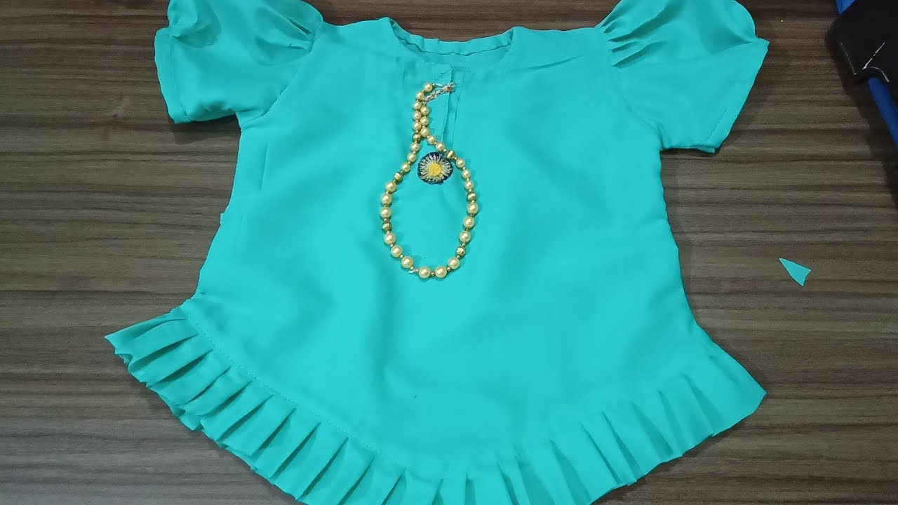 DIY : baby frock cutting and stitching. new frock design. 4 year baby frock stitching video