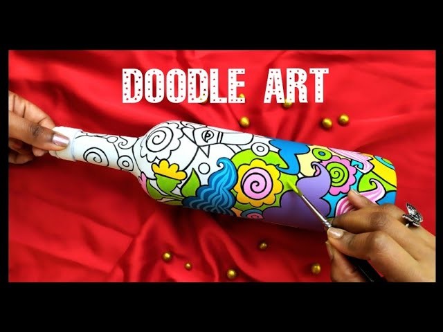 DIY Easy Bottle Art Painting Tutorial | #doodle on Bottle | #decor  @ColourWingsbySurabhi