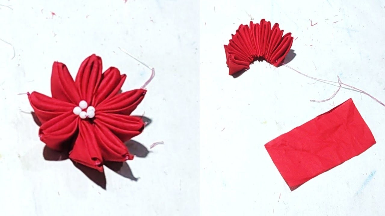 DIY: how to make flower out of fabric, kapde ka phool banana, flower making,fabric flower