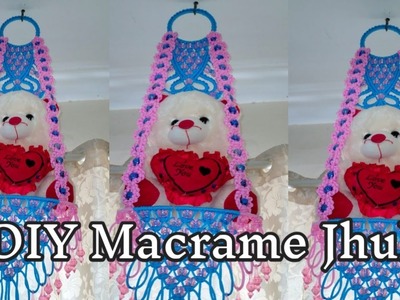 DIY How to make macrame Jhula | DIY Jhula | new design for Jhula | 2023 | Macrame teddy bear jhula