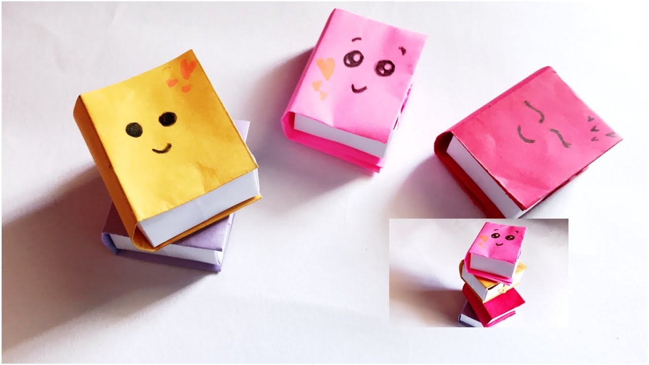DIY MINI PAPER BOOK GIFT BOX.PAPER CRAFT.SMALL ORIGAMI STORAGE BOX.DESK ORGANIZER BOX  #trending