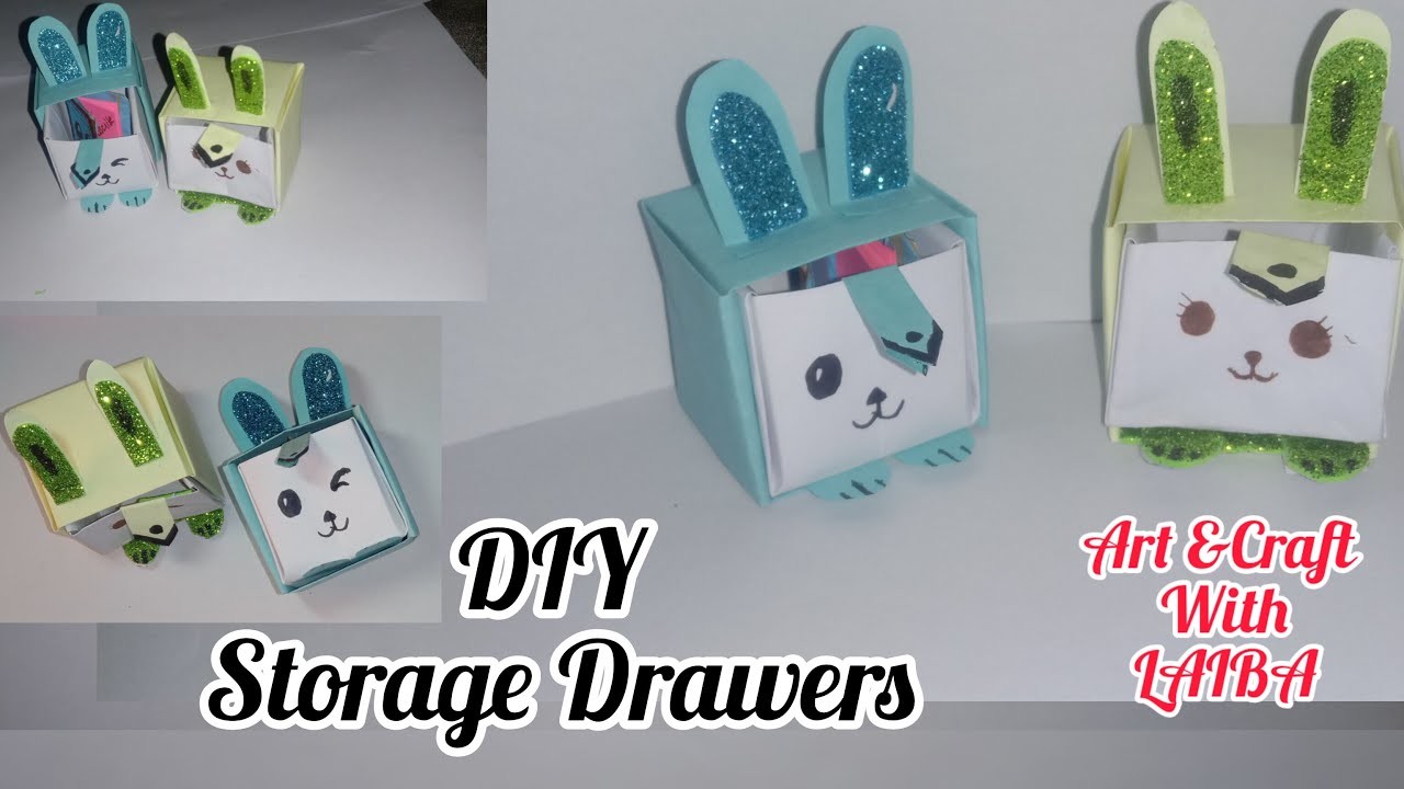 DIY MINI PAPER DRAWERS || ORIGAMI STORAGE BOX || DESK ORGANIZER || How to make paper drawers || Art