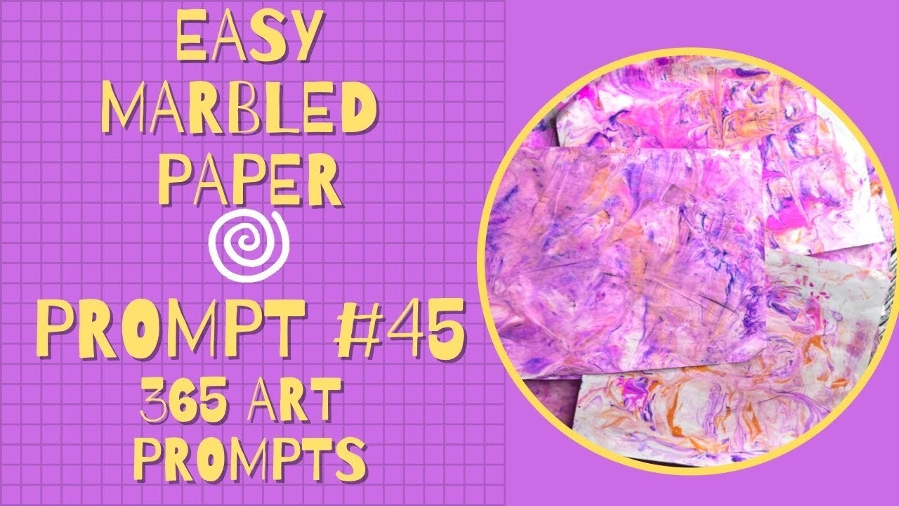 EASY DIY Marbled Paper Tutorial| 365 Art Prompts | PROMPT 45 | #mixedmedia   #artmagic