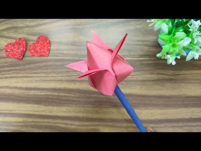 Easy paper craft ideas | Paper Lotus craft diy | @artandknitting