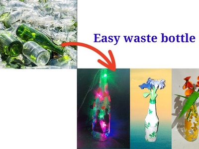 Easy waste bottle art at home.easy idea for decorating waste bottle#shorts #short #viral #trending