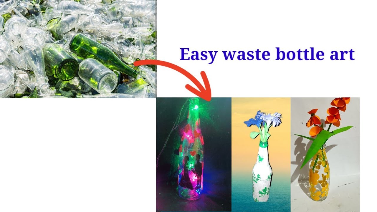 Easy waste bottle art at home.easy idea for decorating waste bottle#shorts #short #viral #trending