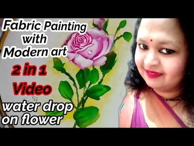 Fabric Painting bedsheet design with Modern art on fabric