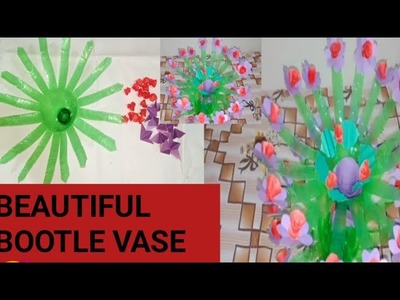 Homemade bottle vase #craft #diy @saabi crafts and diy