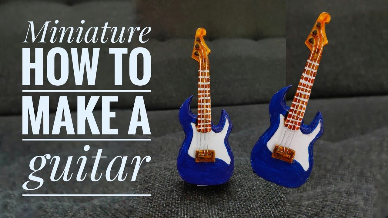 How to make mini guitar| miniature art tutorial