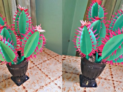 How To Make Paper Cactus Flower || Paper Cactus tree || Cactus making tutorial