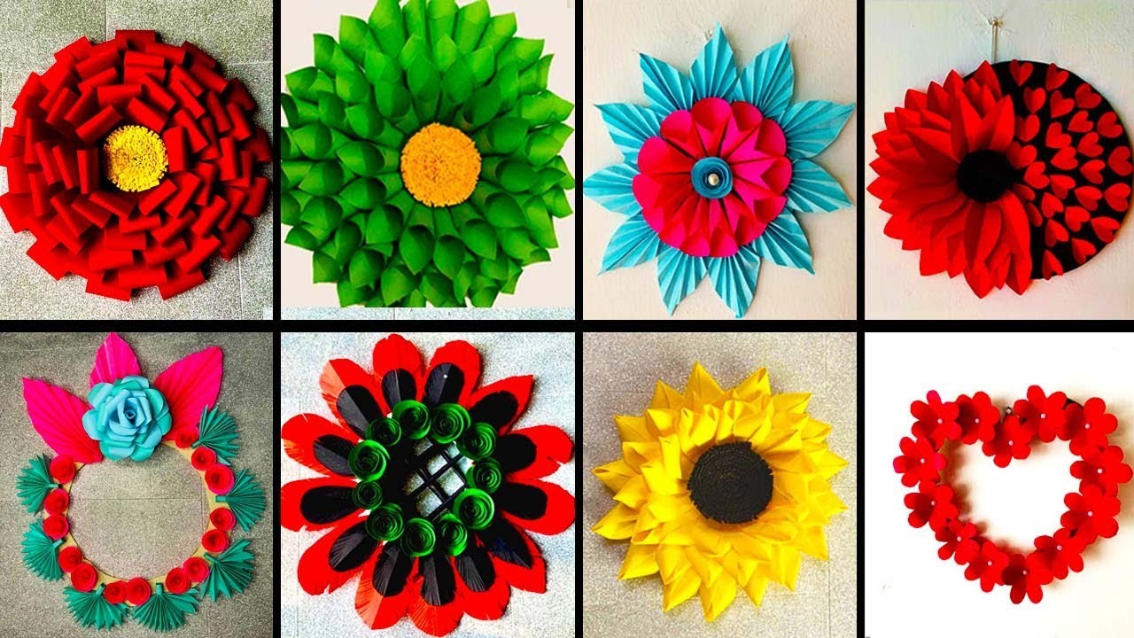 How to make paper flowers. Papercraft | flower |  paper heart | wall hanging. DIY. room decor