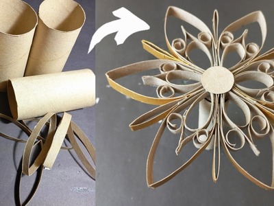 How to make paper snowflake out of toilet paper rolls | Paper craft