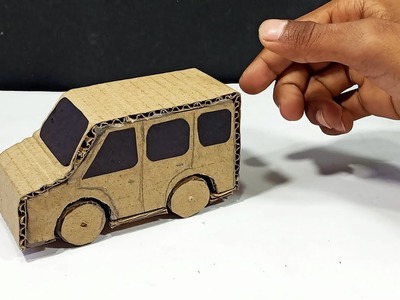 How To Make Rubber band power Car from Cardboard