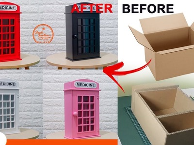 Medicine storage box diy | How to make medicine organizer using cardboard