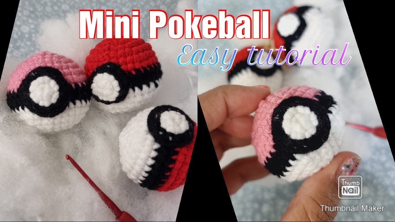 Mini Pokeball tutorial #pokemon#amigurumi #keychain #crochet