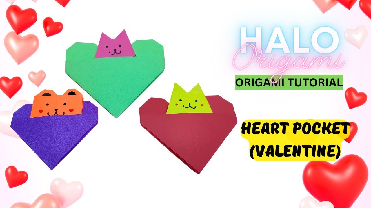 Origami HEART POCKET Tutorial | How to make HEART POCKET Origami | Valentine Decor
