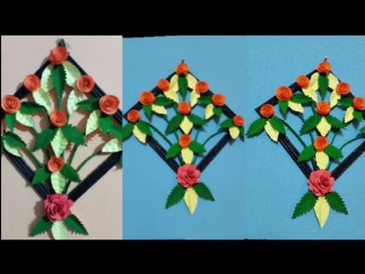 Paper craft for wall hanging ideas. wall decorating ideas with simple paper #diy #craft #tarana