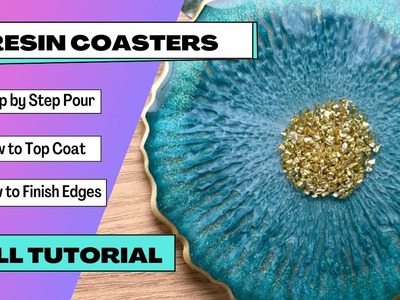 Resin Coaster - Full Tutorial DIY Plus How to Top Coat and Finish Edges