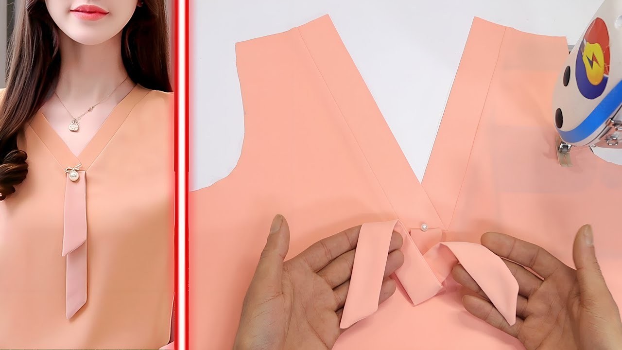 ✅️????Sewing Tips. Basic way to sewing women's V neck design easily