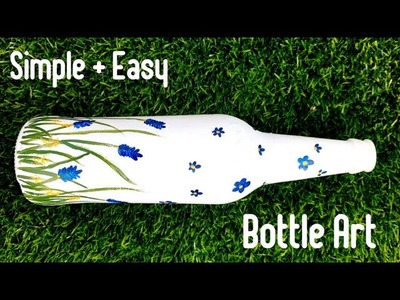 Super Easy Bottle Art for beginners | Bottle Painting Ideas | Glass Bottle Painting |