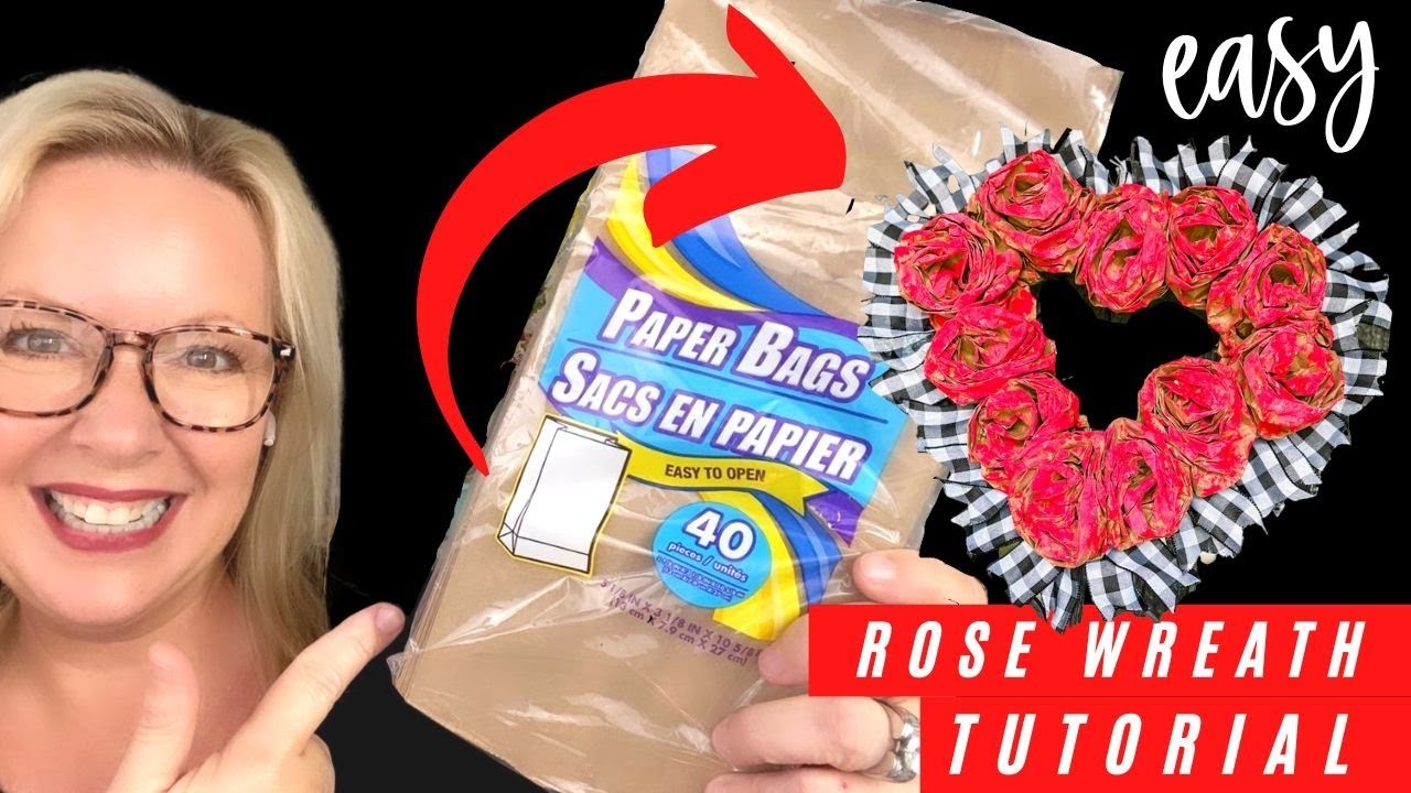 Twisted Rose Valentine Wreath Tutorial | Dollar Tree Wreath | How to Make a Paper Rose