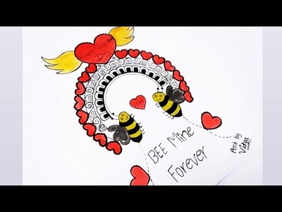 Valentine's Day Drawing Step By Step Tutorial | Valentine's Day Special Mandala Art