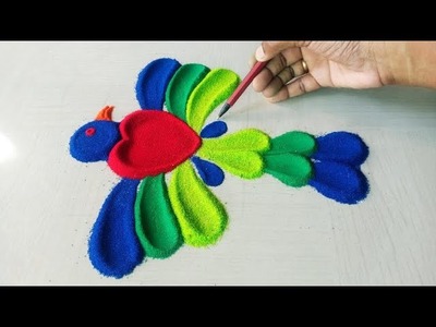 Valentine's day rangoli | Simple rangoli design | Easy rangoli design | asmr Satisfying | Kolam