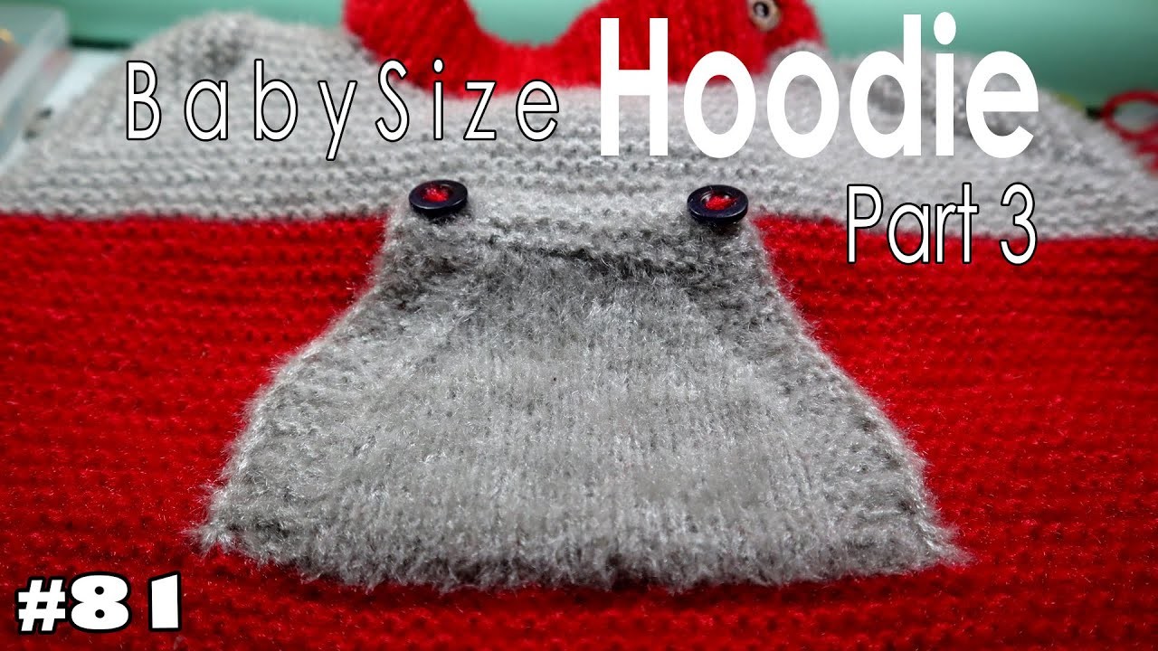 Baby Hoodie Knitting Part 3 | Knit Baby Hoodie Pocket Part | Goji Bunne Tarika