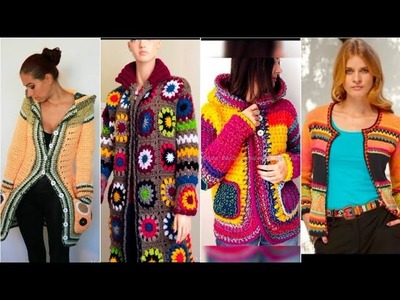 Beautiful latest crochet knitting cardigan jumper jacket sweater designs for girls & wome 2023