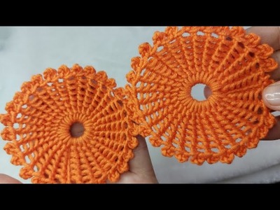 Beautiful???????? Tunisian crochet circle Very easy stitch #tunisiancrochet #crochetcircle