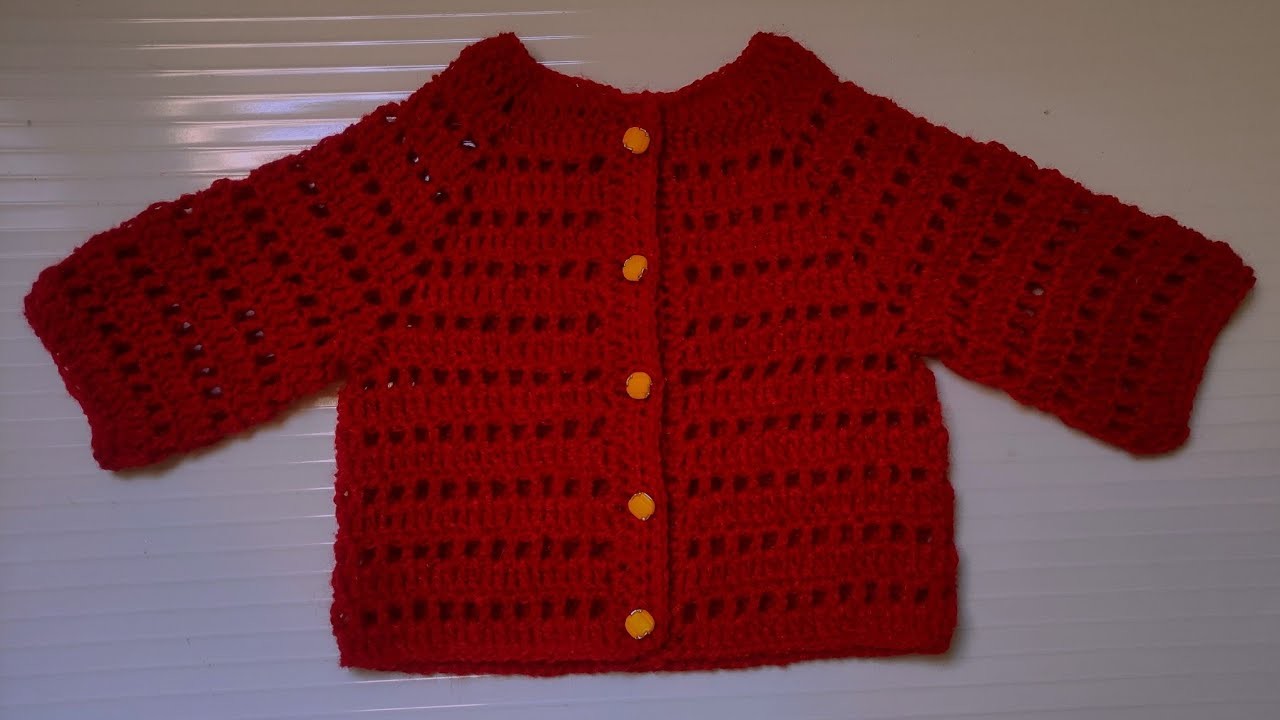 Crochet  beautiful sweater for boys and girls. size new born to 2 years. part 1.