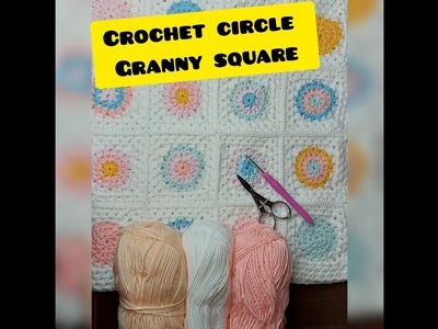 Crochet circle granny square. easy tutorial