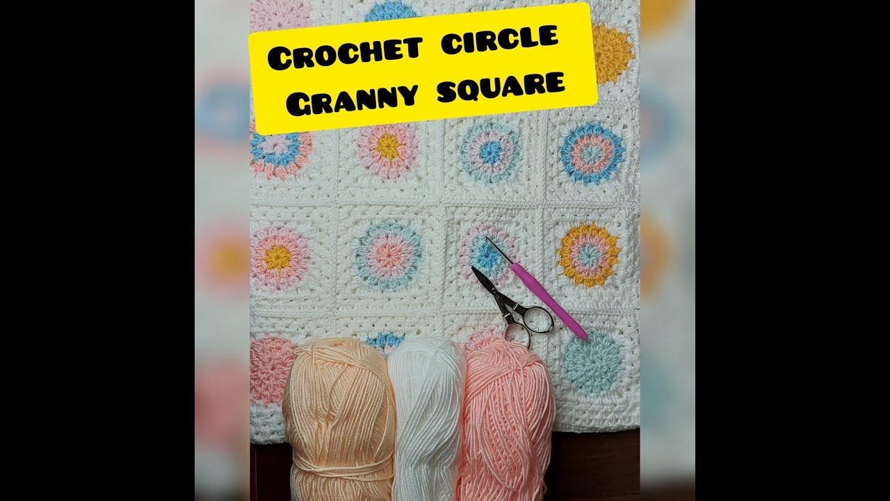 Crochet circle granny square. easy tutorial
