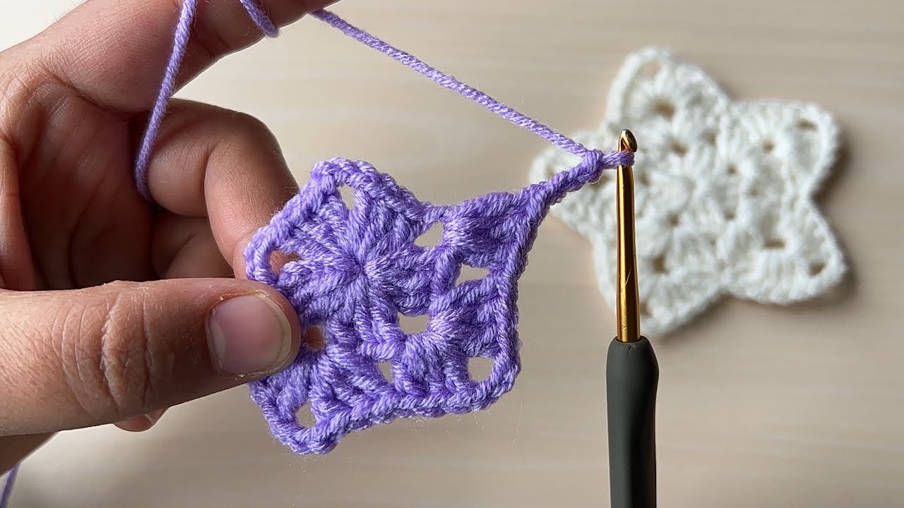 Crochet easy flower making. crochet ornament knitting