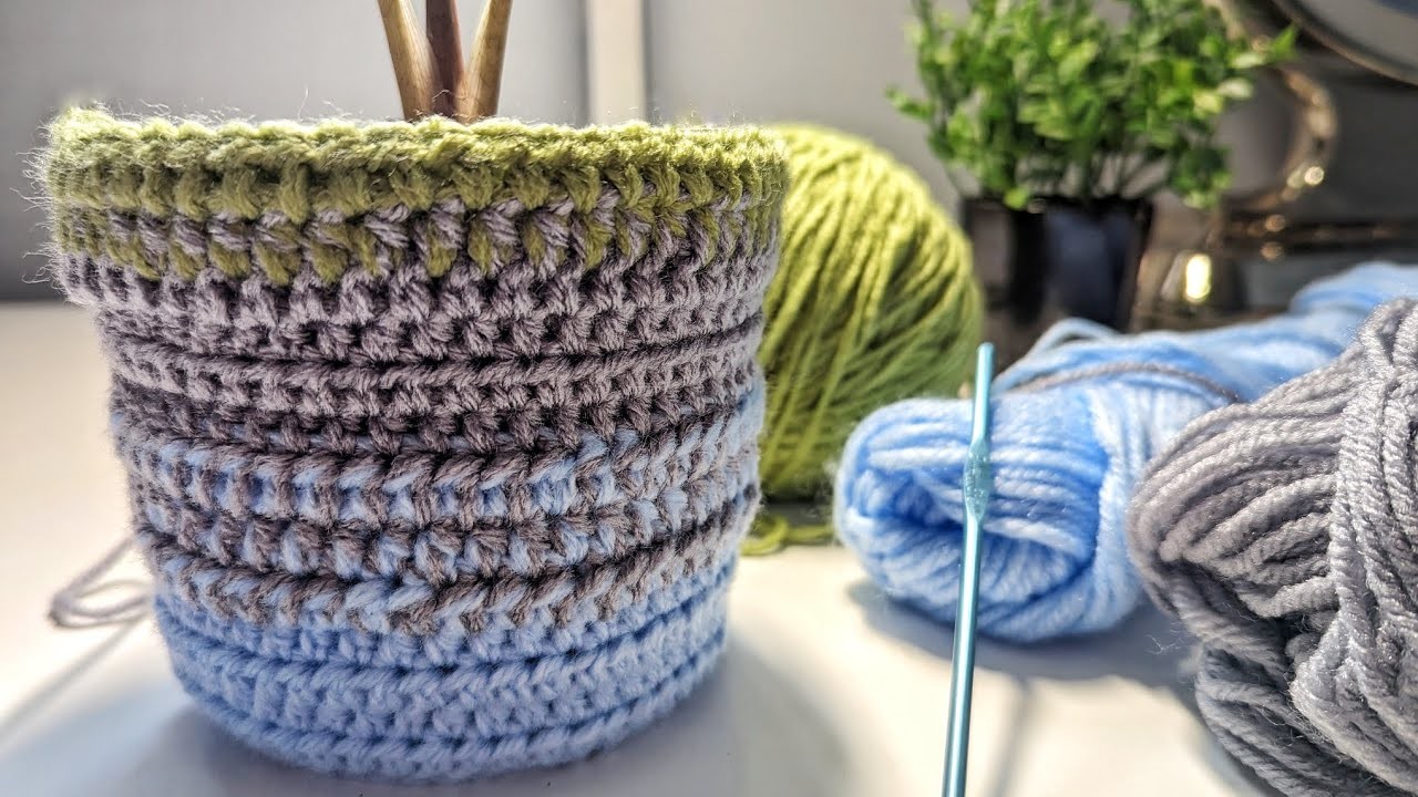 Crochet easy pattern????crochet project????flower pot cover????????