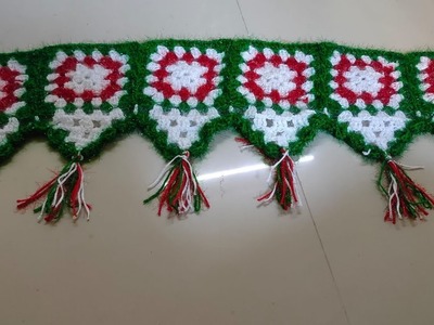 Crochet granny square toran design