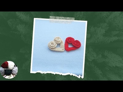 Crochet heart with rose. Crochet idea for Valentine