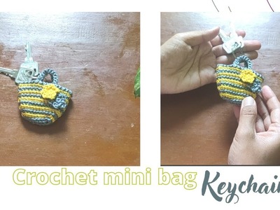 Crochet mini bag keychain||merenda tas jinjing