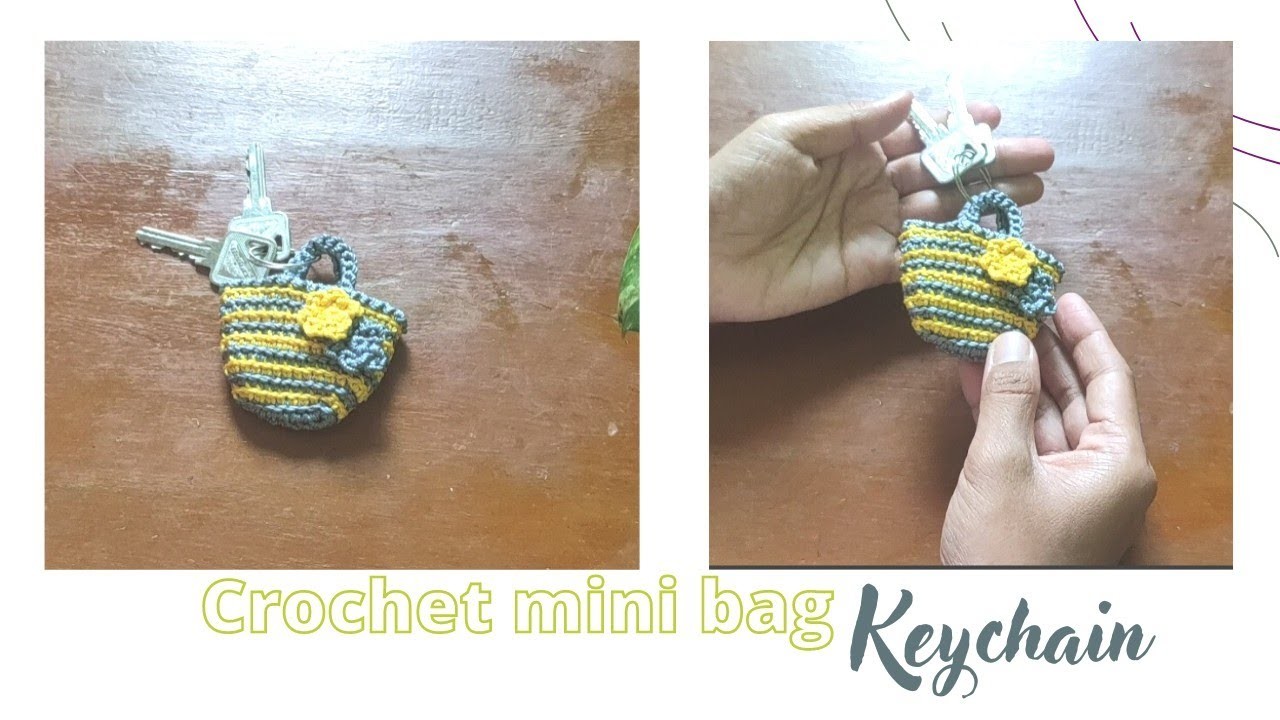 Crochet mini bag keychain||merenda tas jinjing
