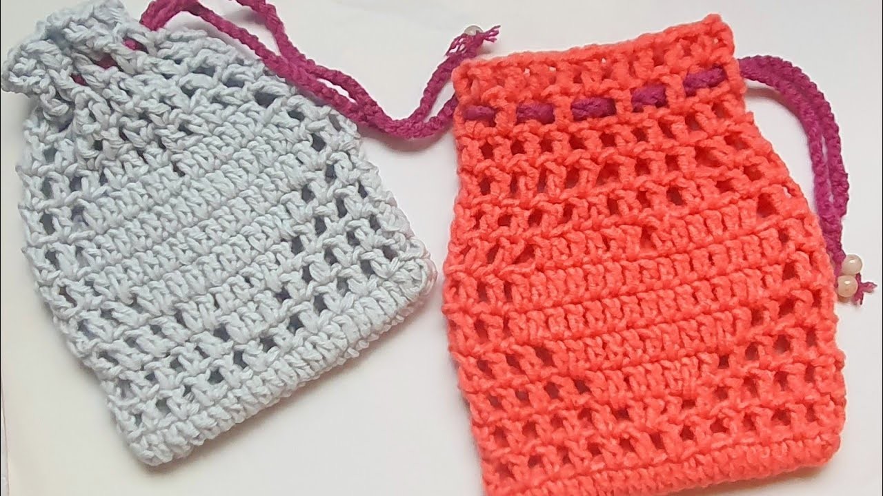 CROCHET POUCH (BAG), CROCHET PURSE,  HEART DESINE