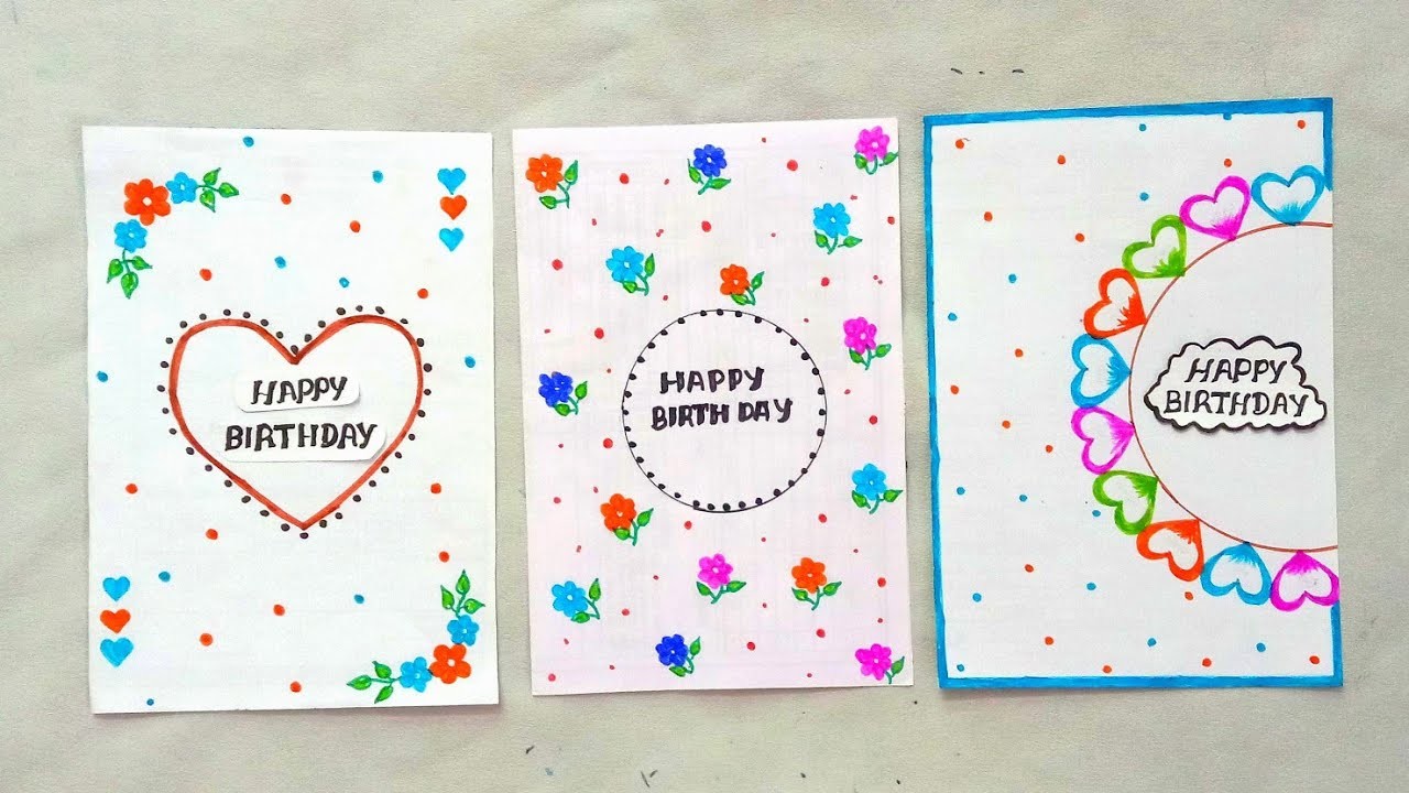DIY.Birthday greeting card ideas. How to make Brithday card ideas. Birthday card drawing ideas.