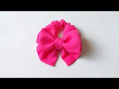 Diy bow scrunchie | how to make fabric bow | bow scrunchie making idea