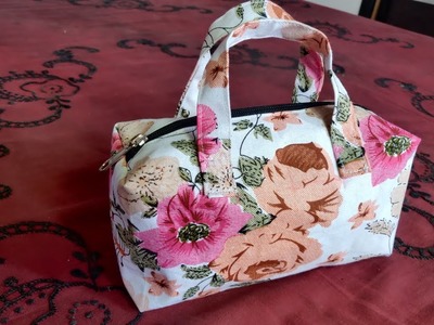 DIY : how to make pouch bag. fabric bag cutting and stitching
