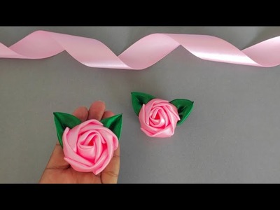 DIY Trending Ribbon Rose flower.How to make Ribbon Rose's.Ribbon flower making.Beautiful Ribbon work